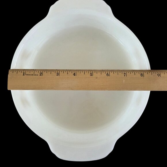 Vintage FIRE KING Anchor Hocking Casserole Cake Dish 8" Golden Wheat Pattern 450 - Picture 5 of 9